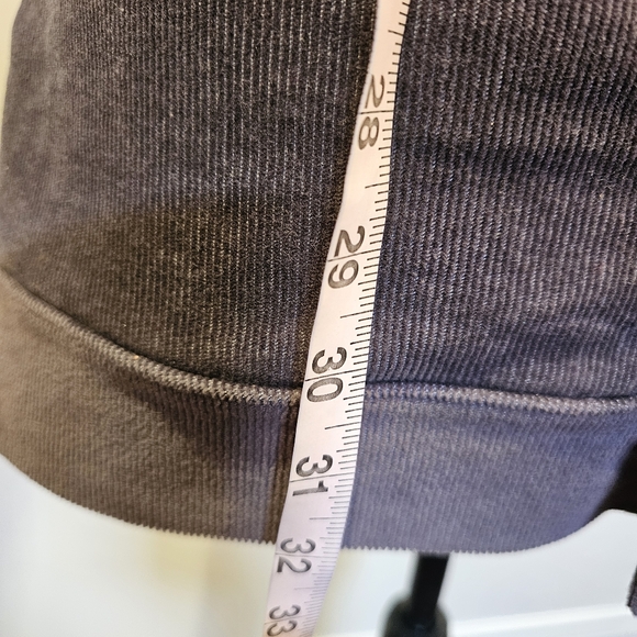 Custom handmade grey corduroy front buttoned overalls midi skirt size 2 US. - Picture 6 of 7